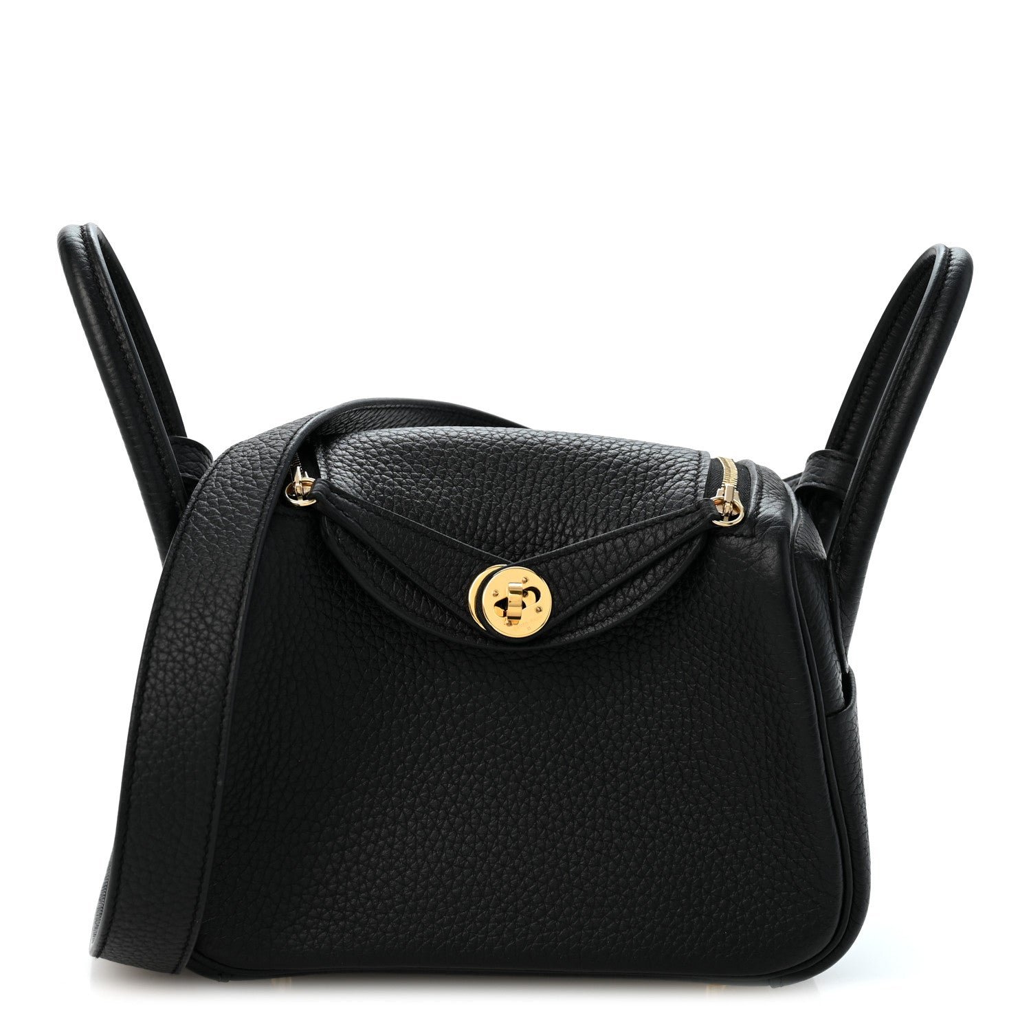 Hermes Taurillon Clemence Mini Lindy 20 Black