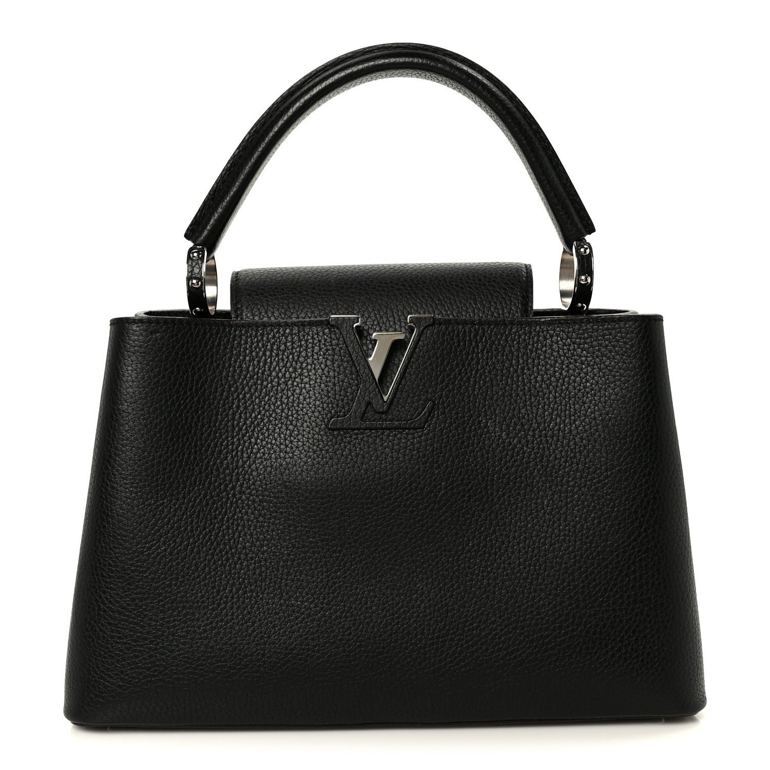 Louis Vuitton Taurillon Capucines MM Black Fuchsia