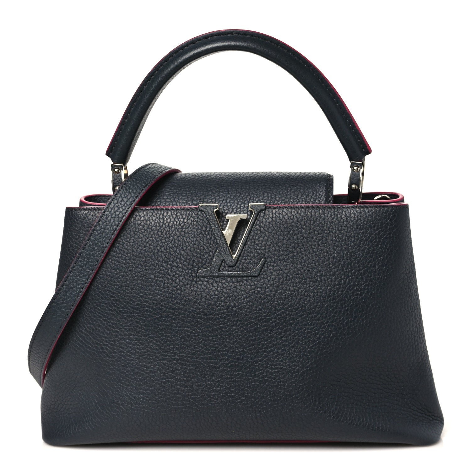 Louis Vuitton Taurillon Capucines PM Cobalt Fuchsia Cobalt Fuchsia
