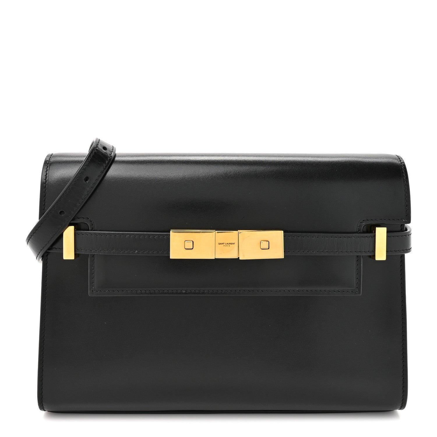 Saint Laurent Smooth Calfskin Small Manhattan Shoulder Bag Black