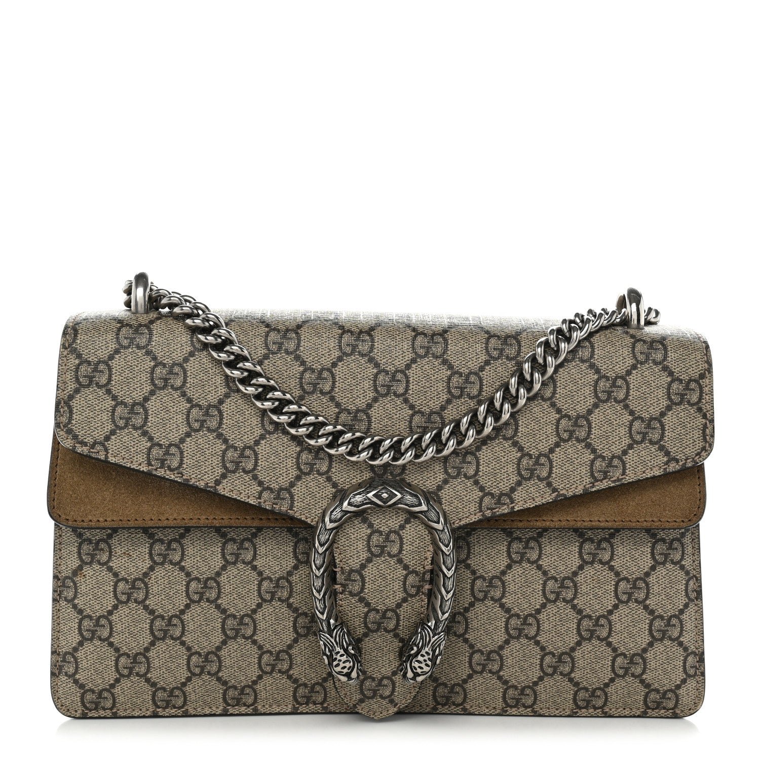 Gucci GG Supreme Monogram Small Dionysus Shoulder Bag Taupe