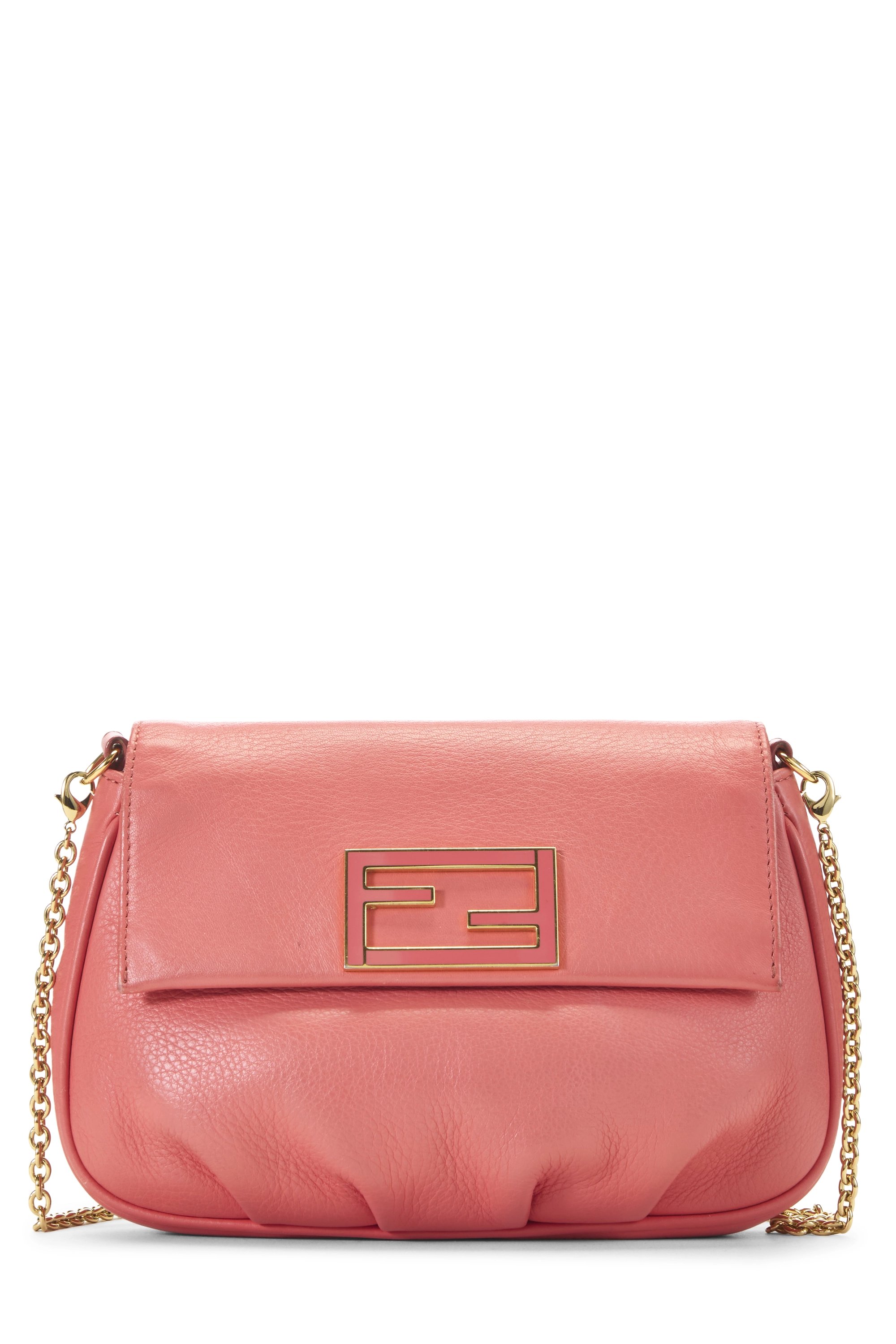 Pink Leather Fendista Crossbody