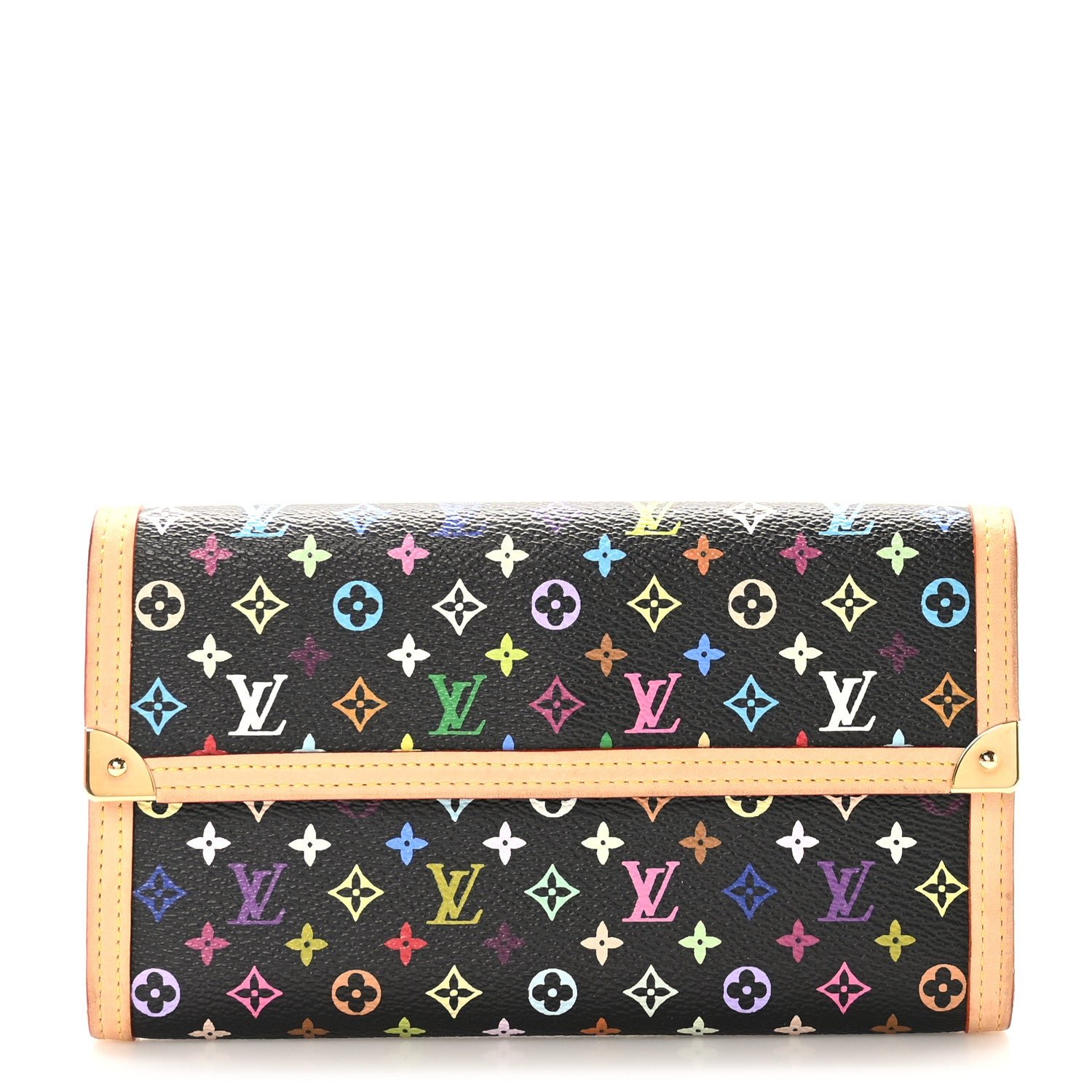 Louis Vuitton Monogram Multicolor Porte Tresor International Wallet Black