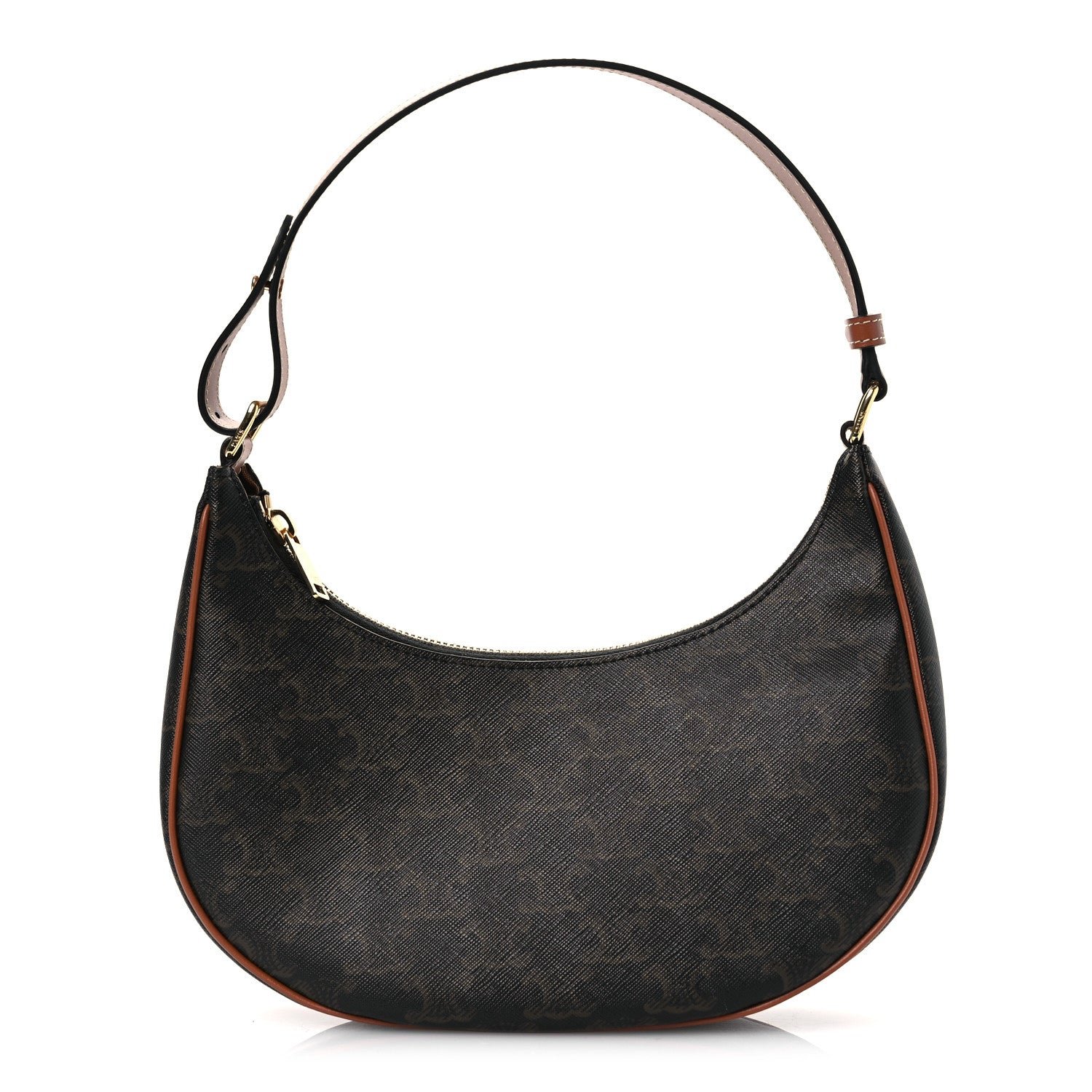 Celine Triomphe Canvas Calfskin Ava Shoulder Bag Tan