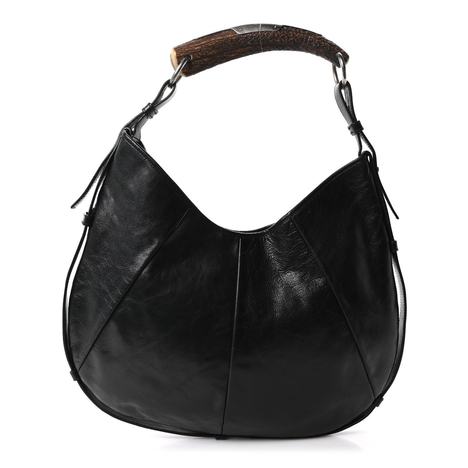 Saint Laurent Buffalo Horn Mombasa Hobo Black