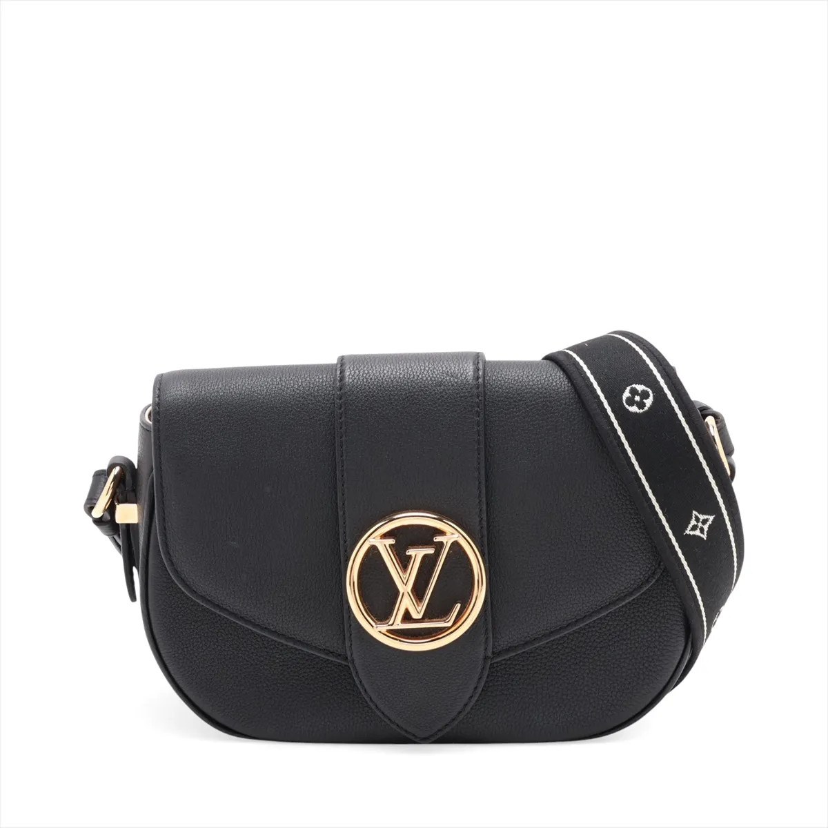 Louis Vuitton LV logo x trion Pont Neuf Soft MM M58967 Black