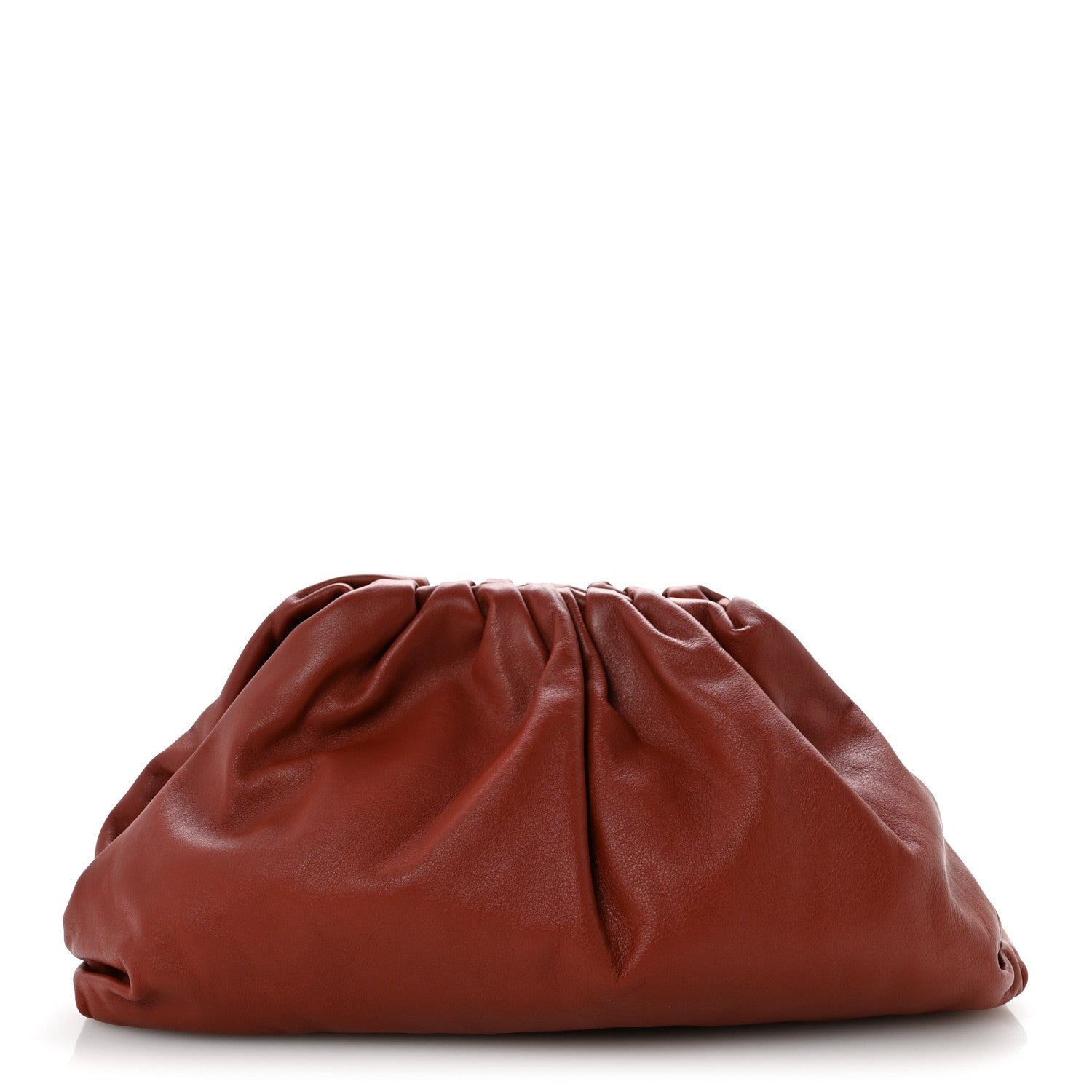 Bottega Veneta Smooth Butter Calf The Pouch Oversized Clutch Rust