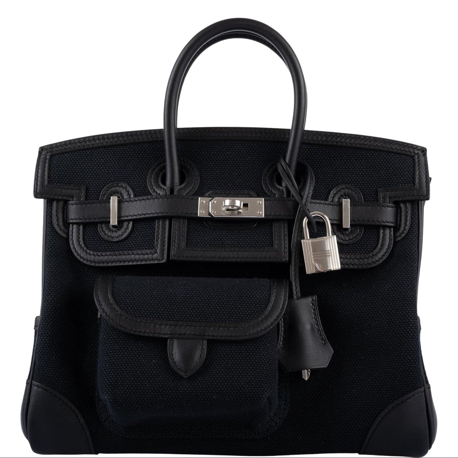 Hermes Hermès Birkin 25 Cargo Caban Toile Goéland and Swift Palladium Hardware