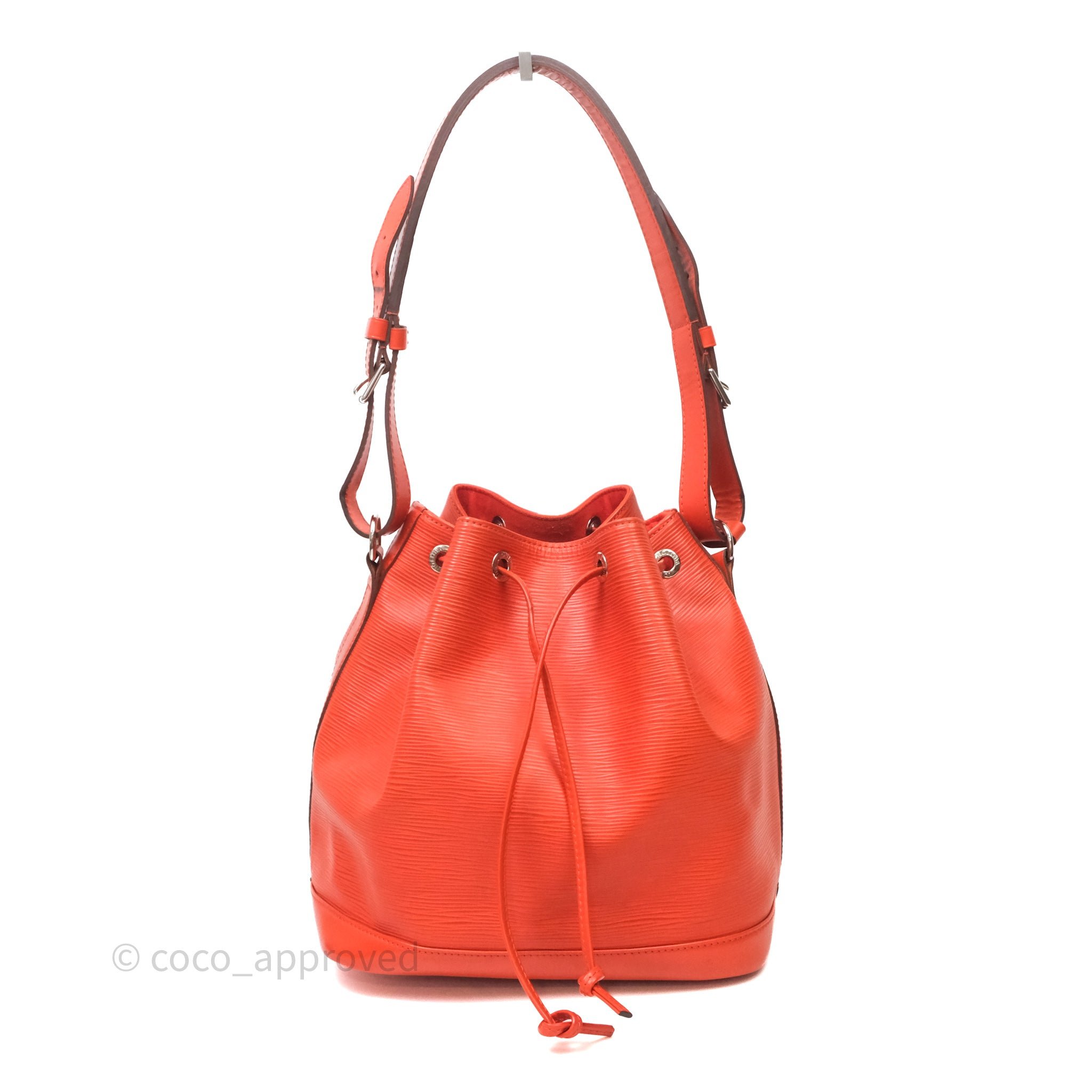 Louis Vuitton Noé Bucket Bag Orange Epi Silver Hardware