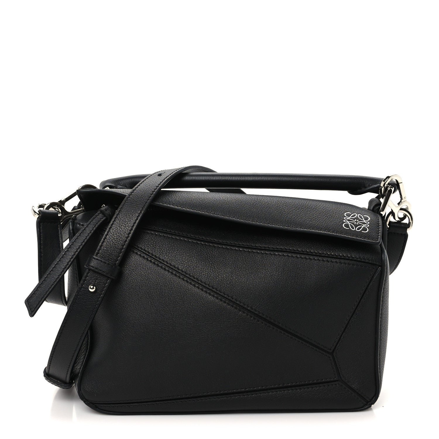 Loewe Calfskin Small Puzzle Bag Black