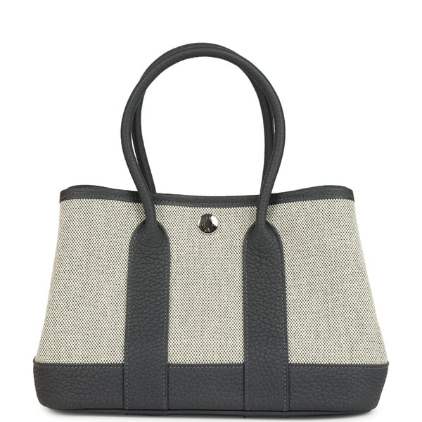 Hermes Hermes Garden Party Neo 23 Ardoise-Ecru Toile H Canvas and Ardoise Negonda Palladium Hardware