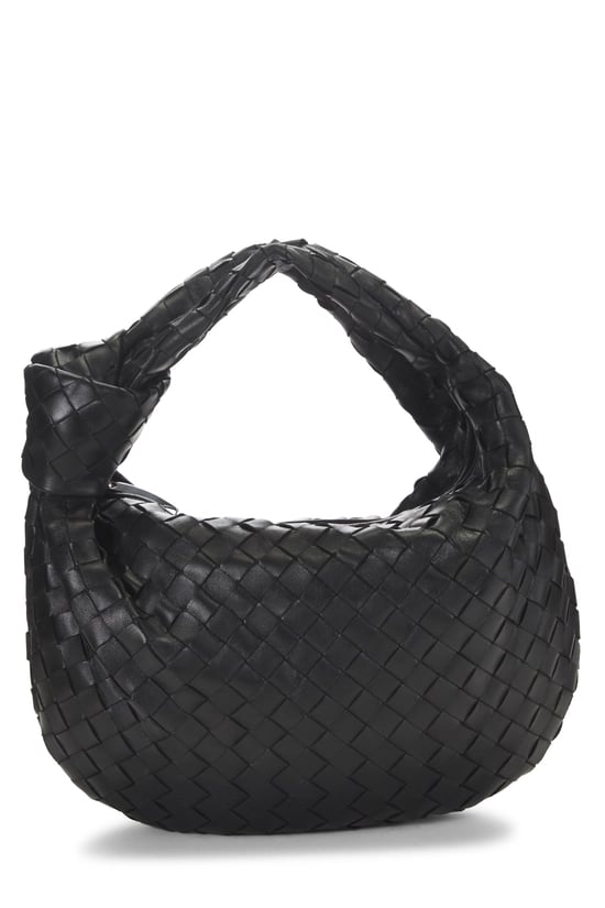 Black Intrecciato Leather Teen Jodie