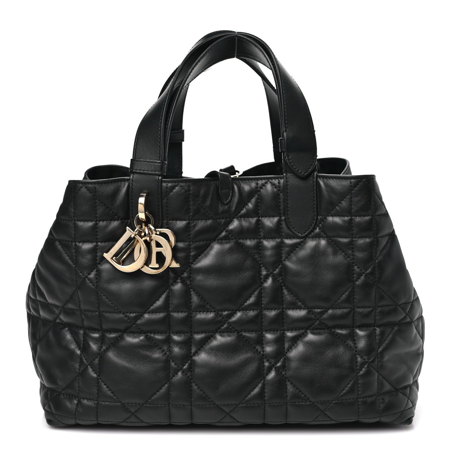 Christian Dior Calfskin Macrocannage Medium Toujours Black