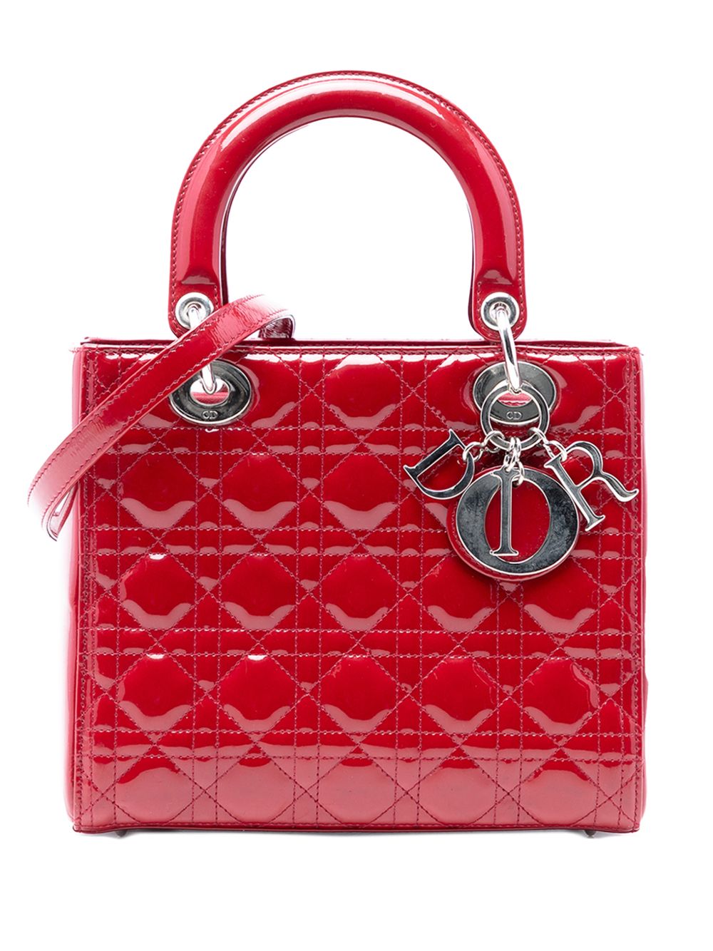 2013 Medium Patent Cannage Lady Dior satchel