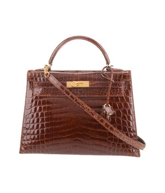 Hermes Shiny Niloticus Crocodile Kelly Ii Sellier 32