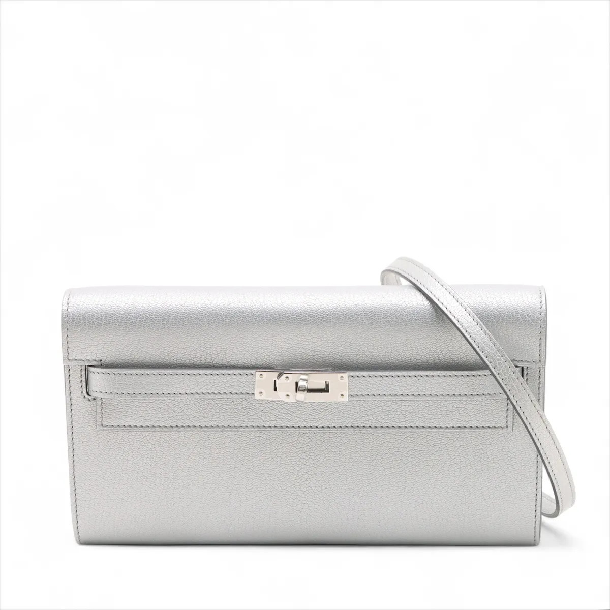 Hermès Kelly Wallet Togo Chèvre Shamukira Argent Silver Metal Fittings