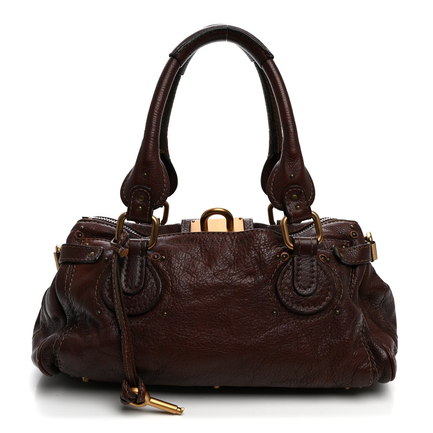 Chloe Calfskin Medium Paddington Satchel Burgundy
