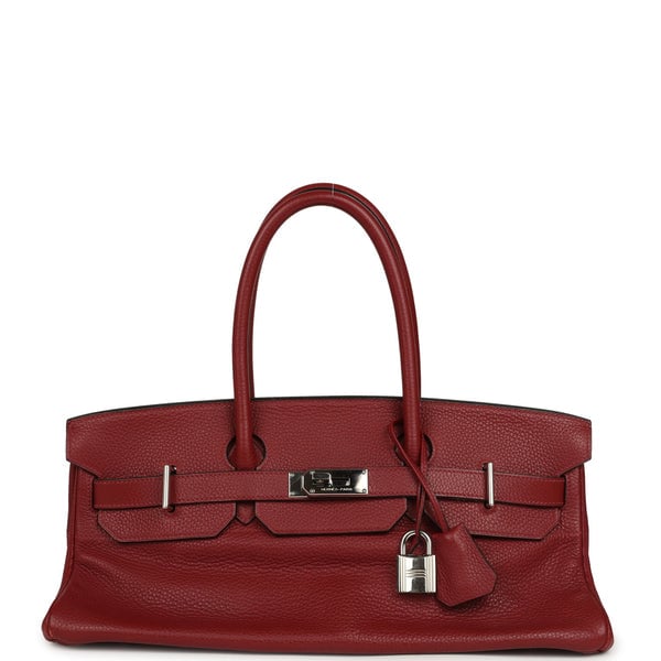 Vintage Hermes Shoulder Birkin 42 JPG Rouge H Clemence Palladium Hardware