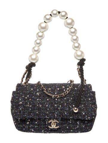 Tweed Pearl Flap Bag