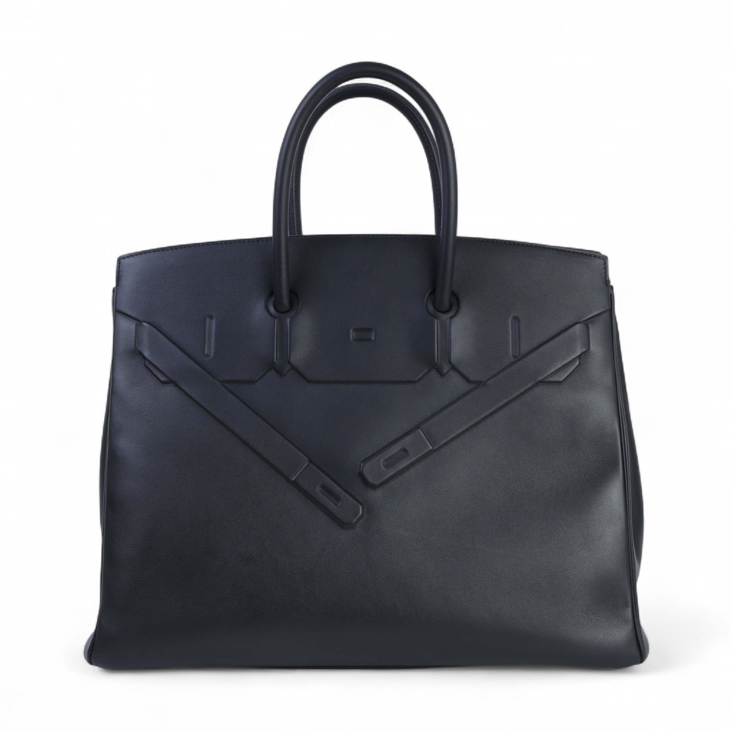 Hermes Excellent ( Rank SA ) HERMÈS Birkin 35 Shadow Noir (89) Swift Palladium hardware Y (2020)