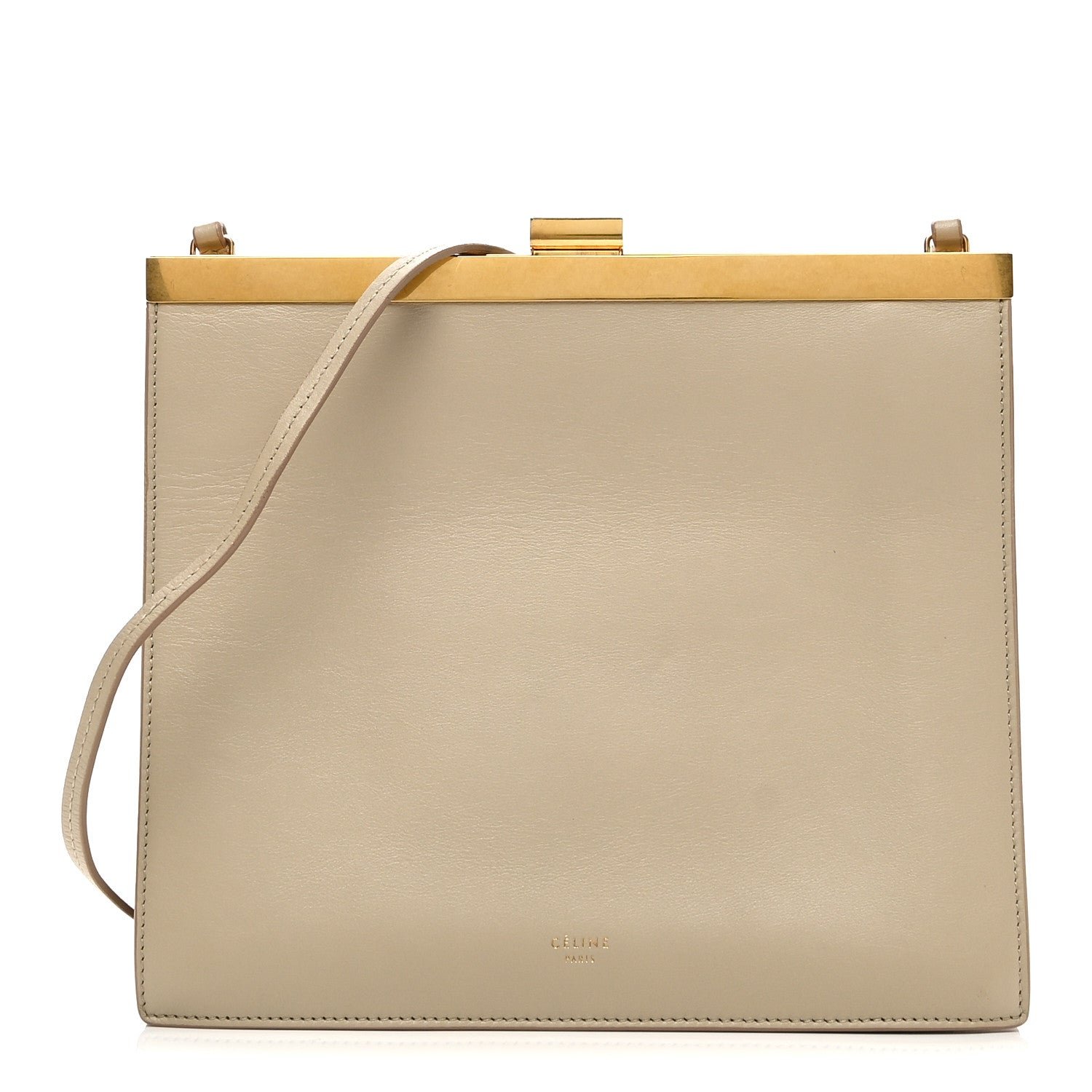 Celine Smooth Calfskin Mini Clasp Bag Beige