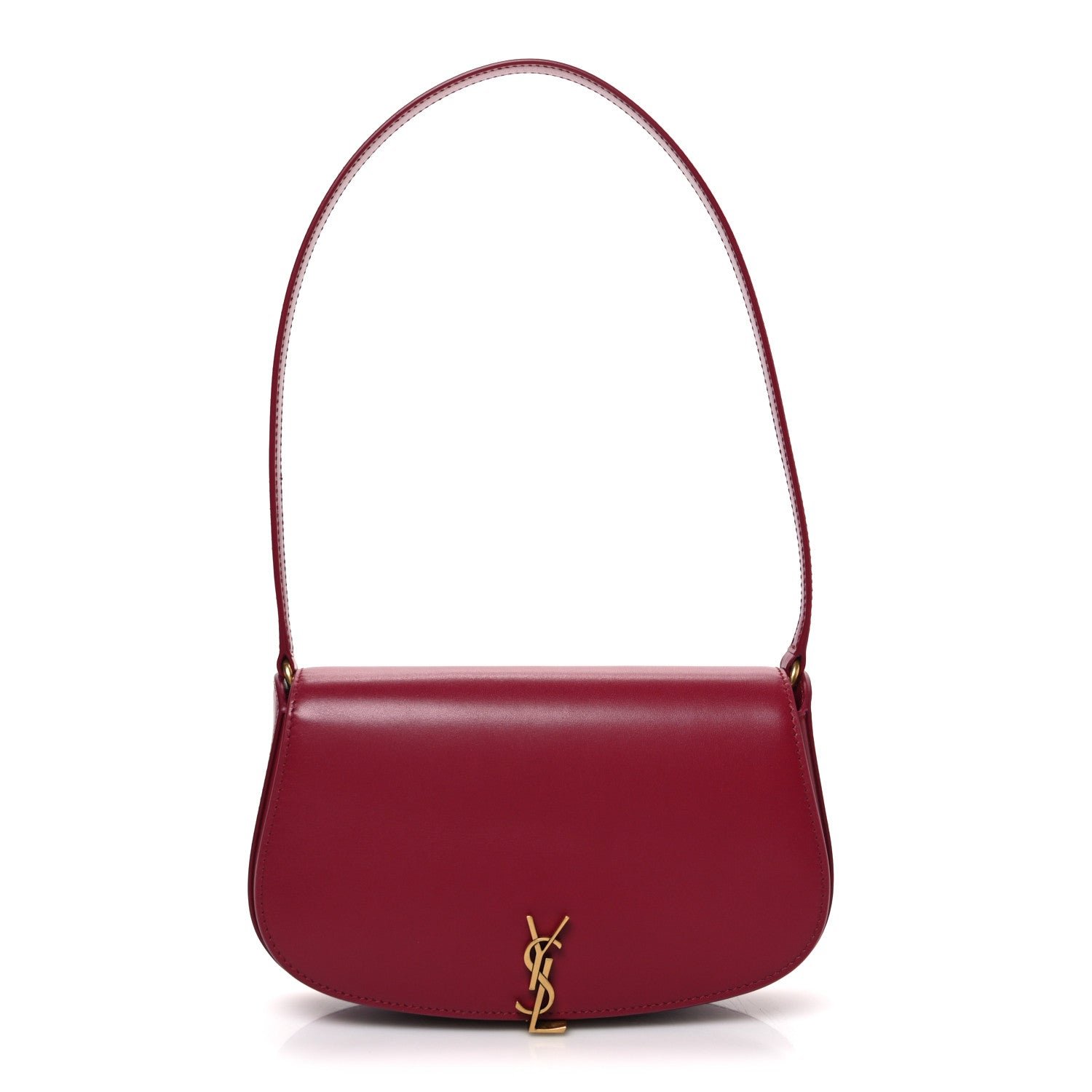 Saint Laurent Box Calfskin Mini Voltaire Shoulder Bag Burgundy