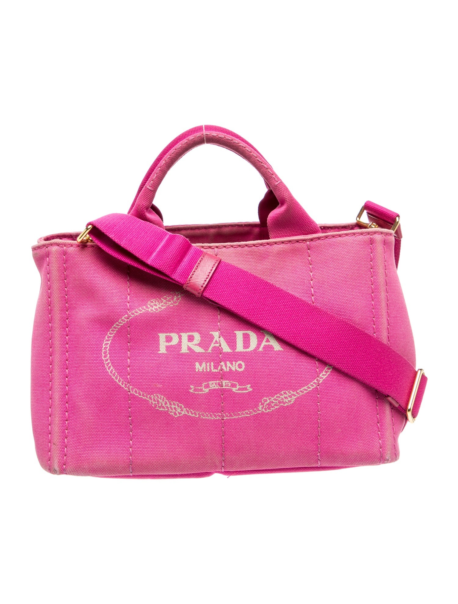 Prada Enameled Metal Triangle Top Handle Bag