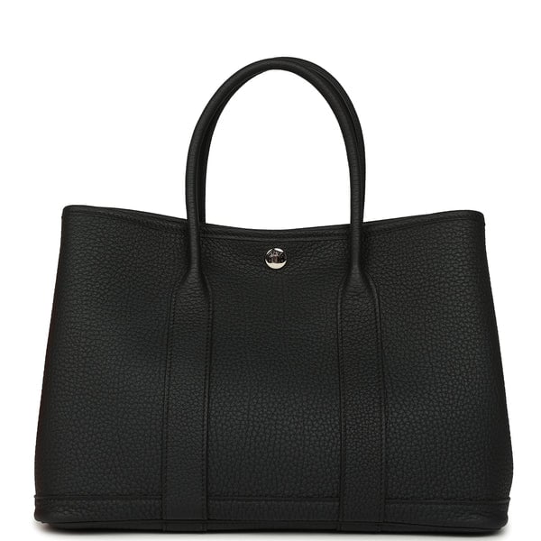 Hermes Garden Party 30 Black Negonda Palladium Hardware