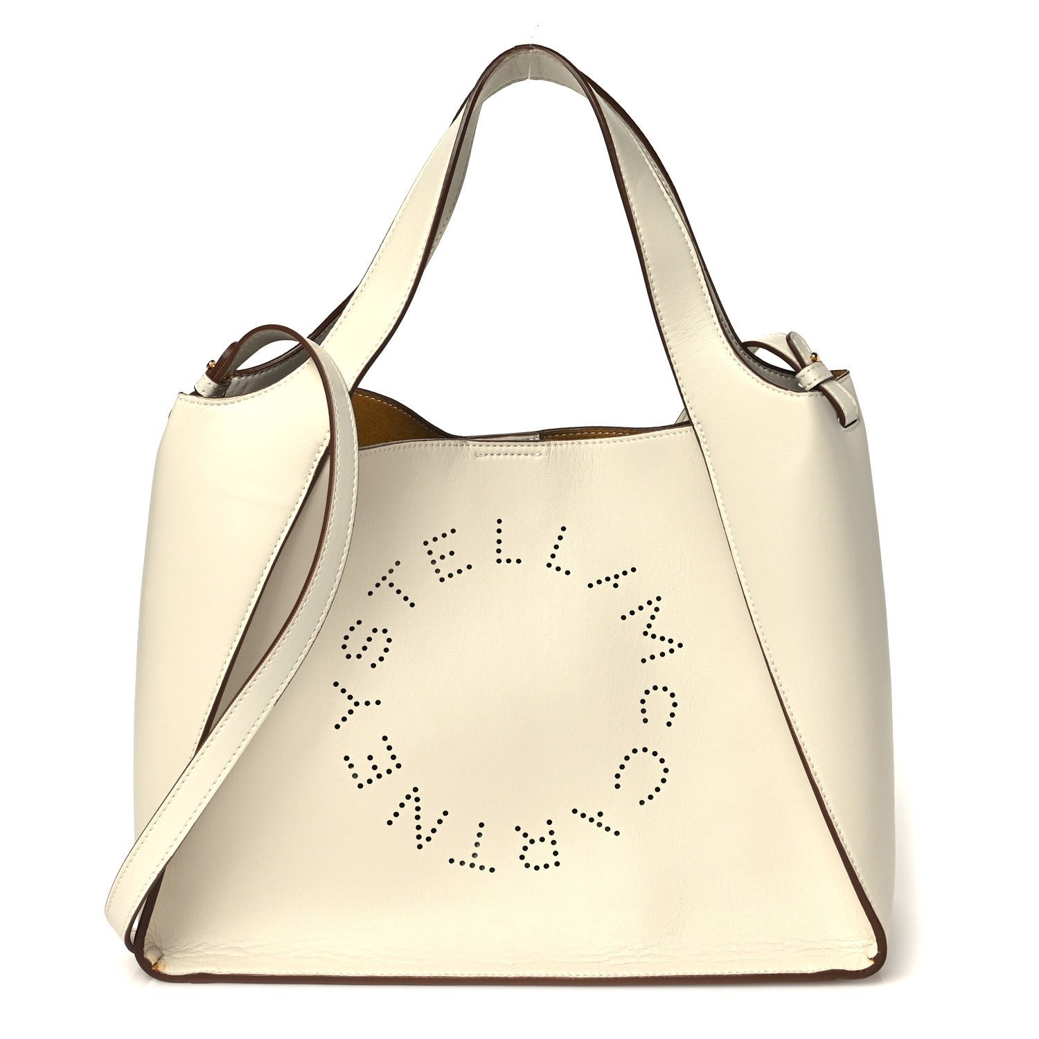 Stella McCartney Eco Alter Nappa Perforated Crossbody Tote White
