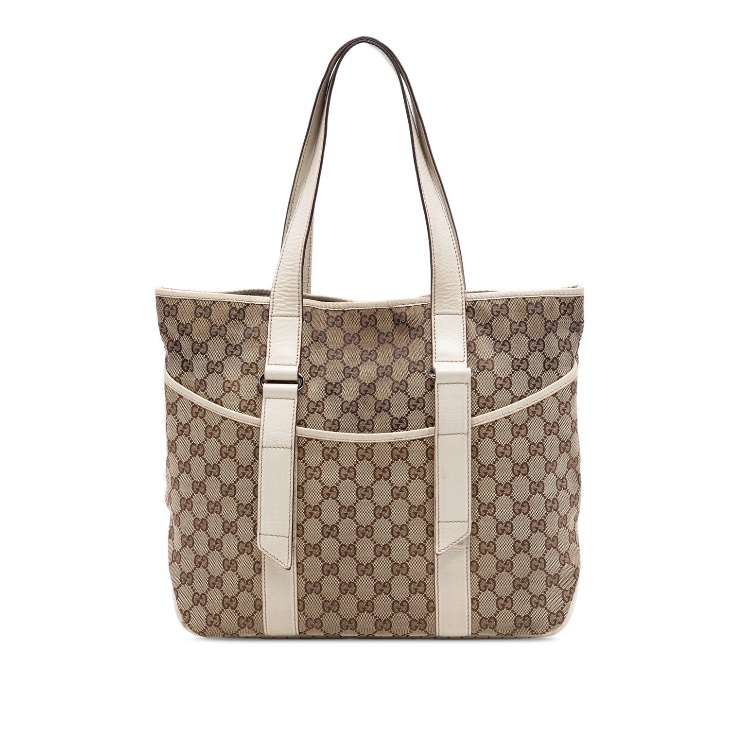 Calf Leather GG Canvas Tote