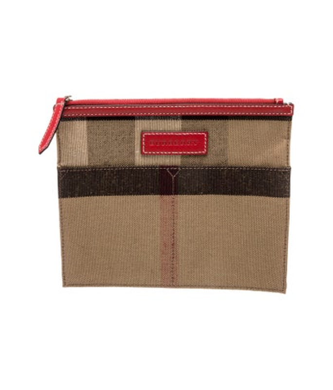 Burberry Canvas Canvas Zip Clutch