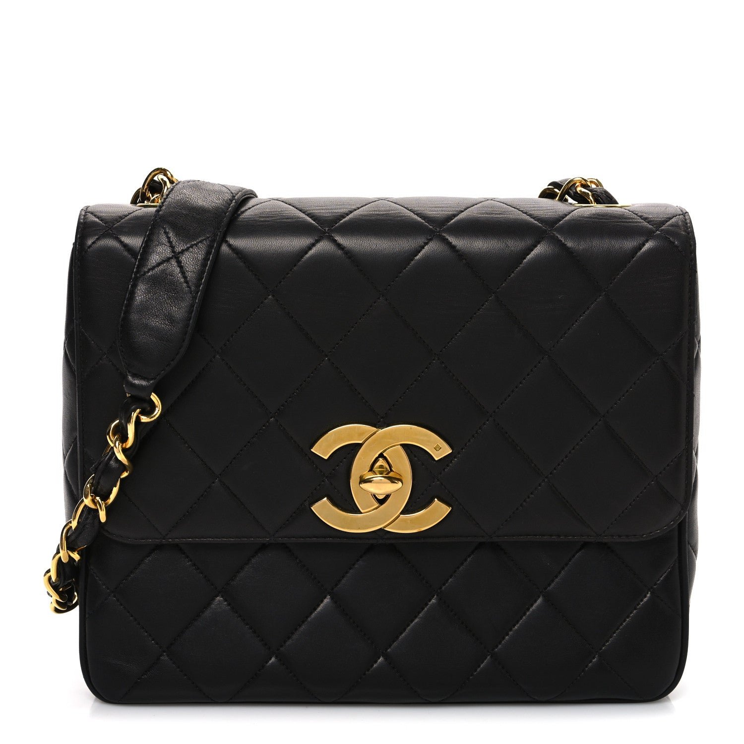Chanel Lambskin Quilted Medium Single Flap Black