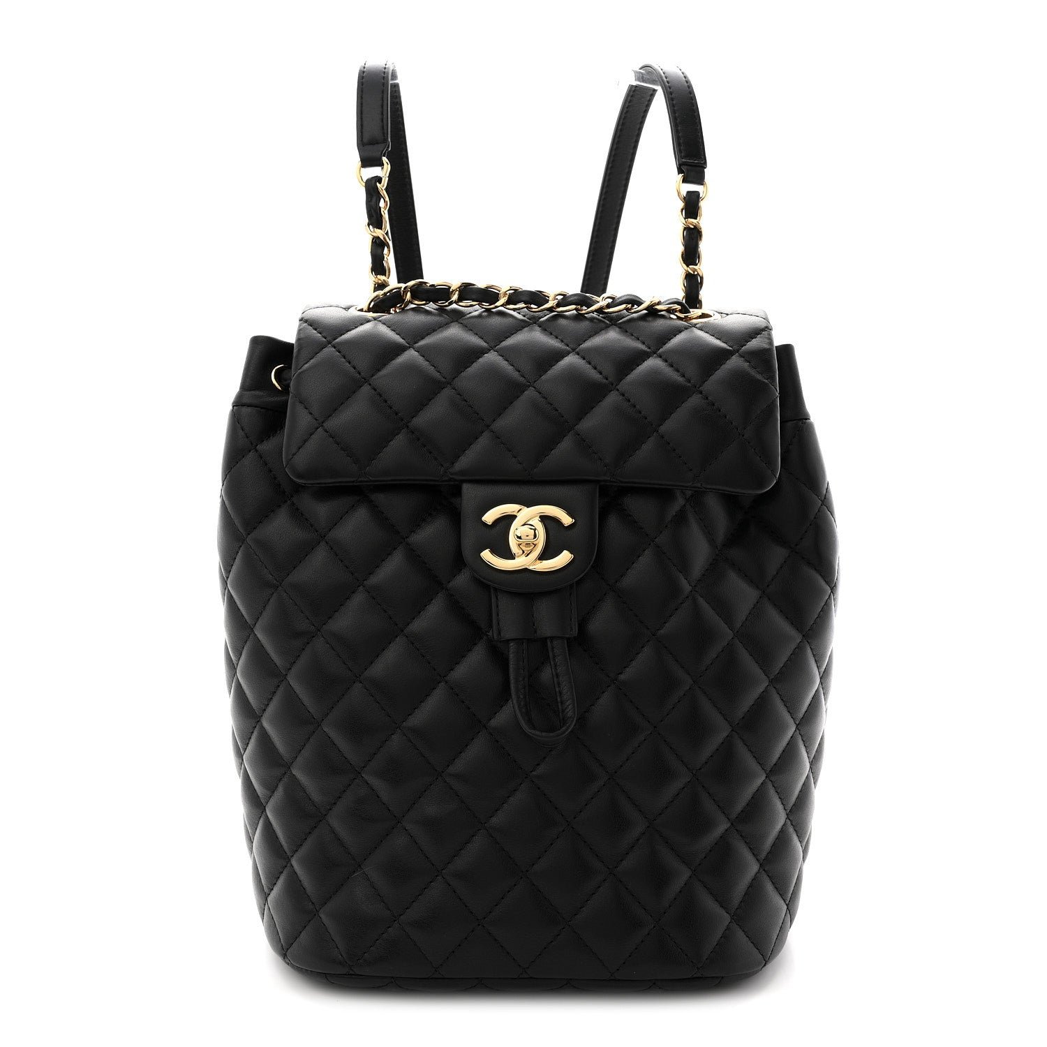 Chanel Lambskin Quilted Small Urban Spirit Backpack Black