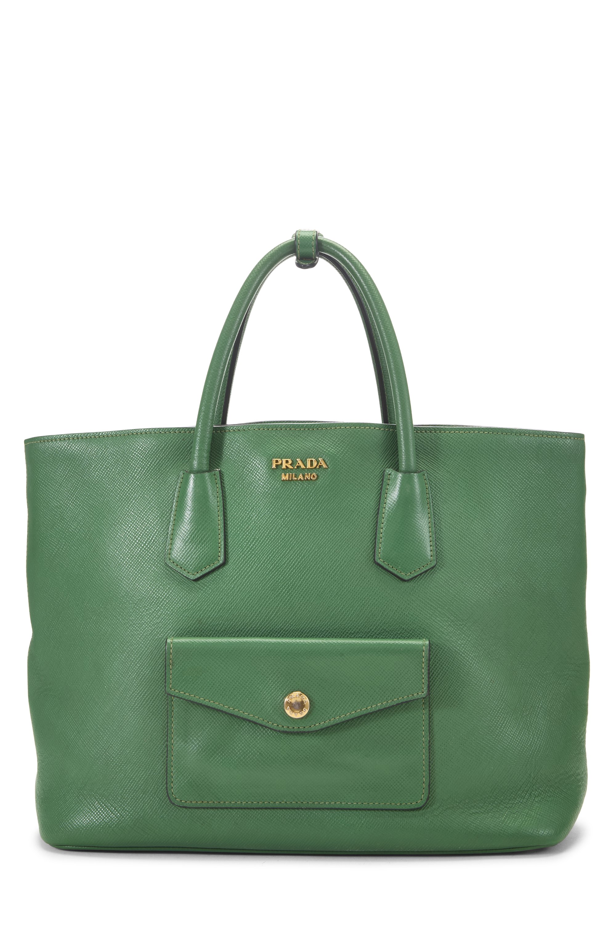 Green Saffiano Convertible Front Pocket Tote Medium