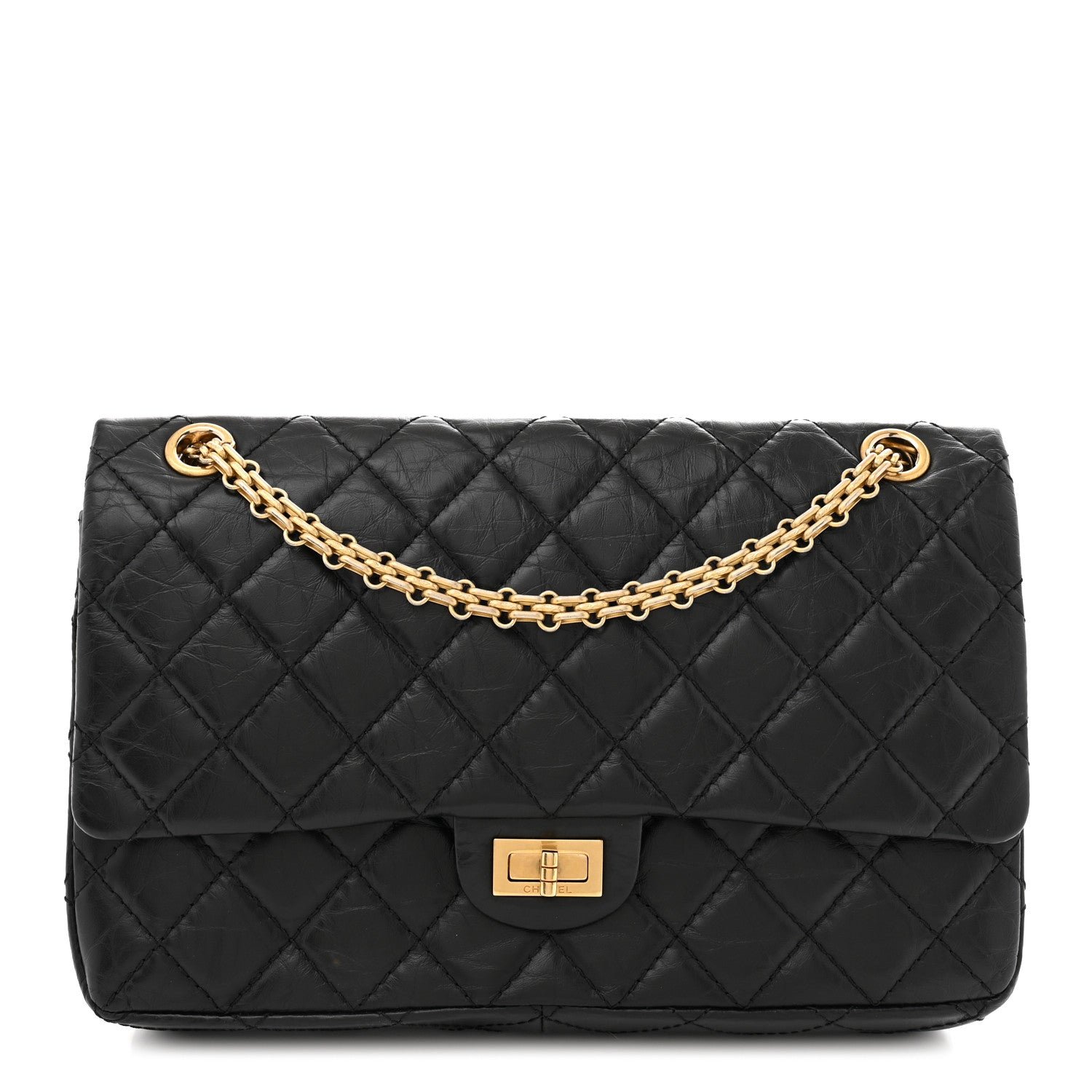 Chanel Aged Calfskin Quilted 2.55 Reissue 226 Flap Black