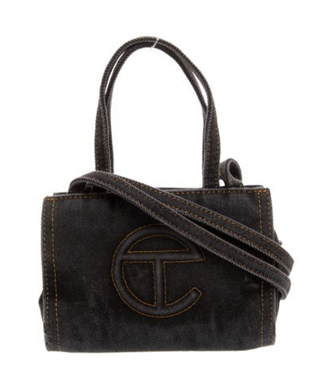 Telfar Denim Small Black Denim Shopping Bag Small