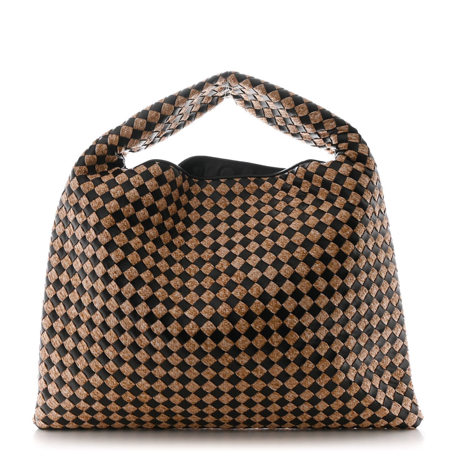 Bottega Veneta Nappa Raffia Intrecciato Large Hop Fondant Natural