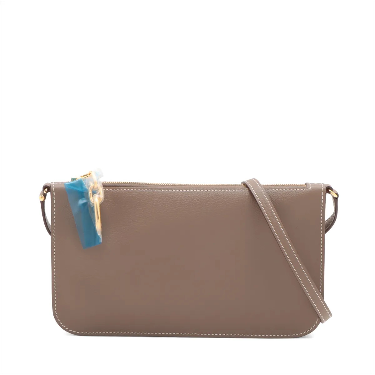 Hermès Zip Ango Togo Chaine D'Ancre Evercolor Etoupe Gold Metal Fittings
