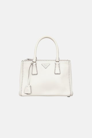 Small Stitched Double Zip Galleria Bag
