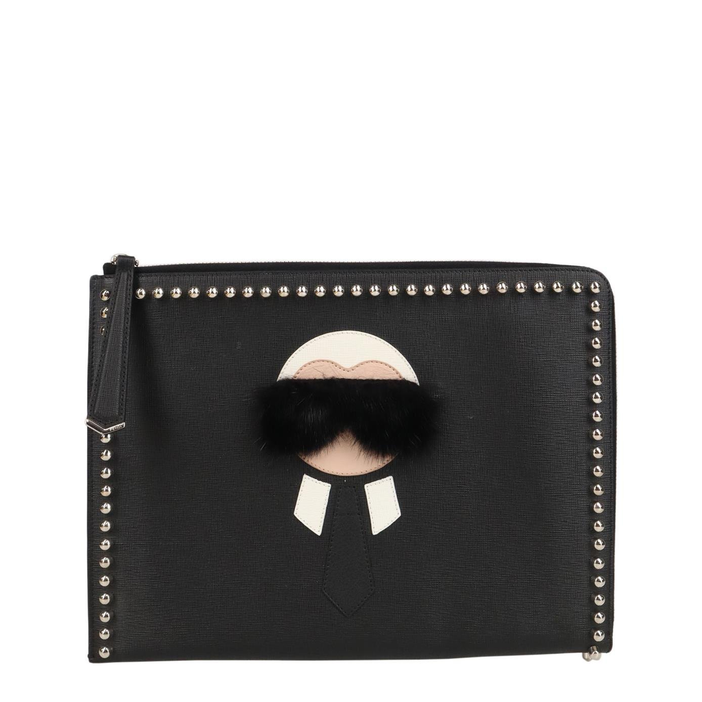 Leather clutch bag