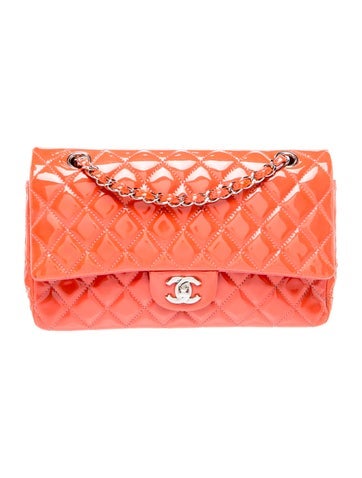 Classic Patent Medium Double Flap Bag