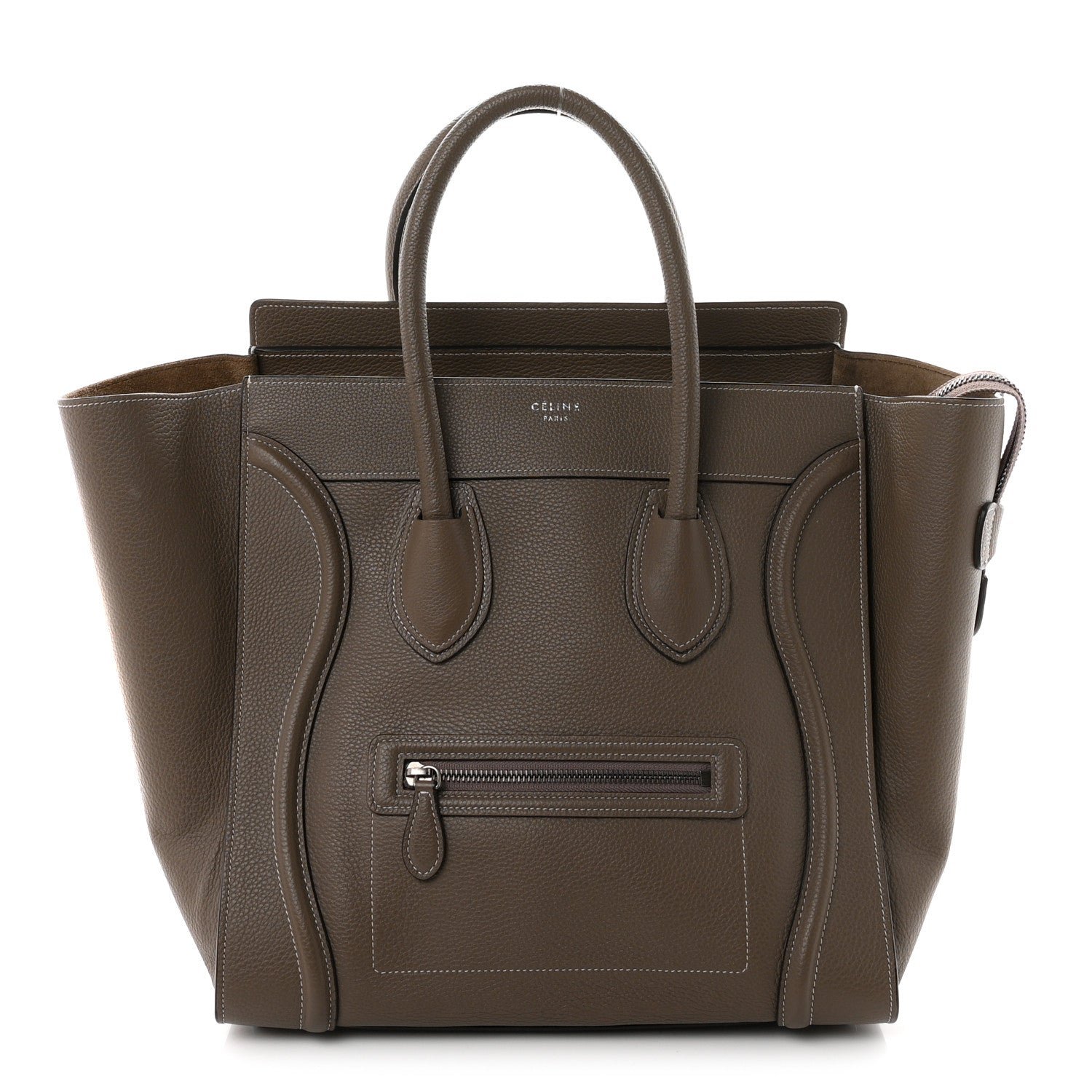 Celine Drummed Calfskin Mini Luggage Souris