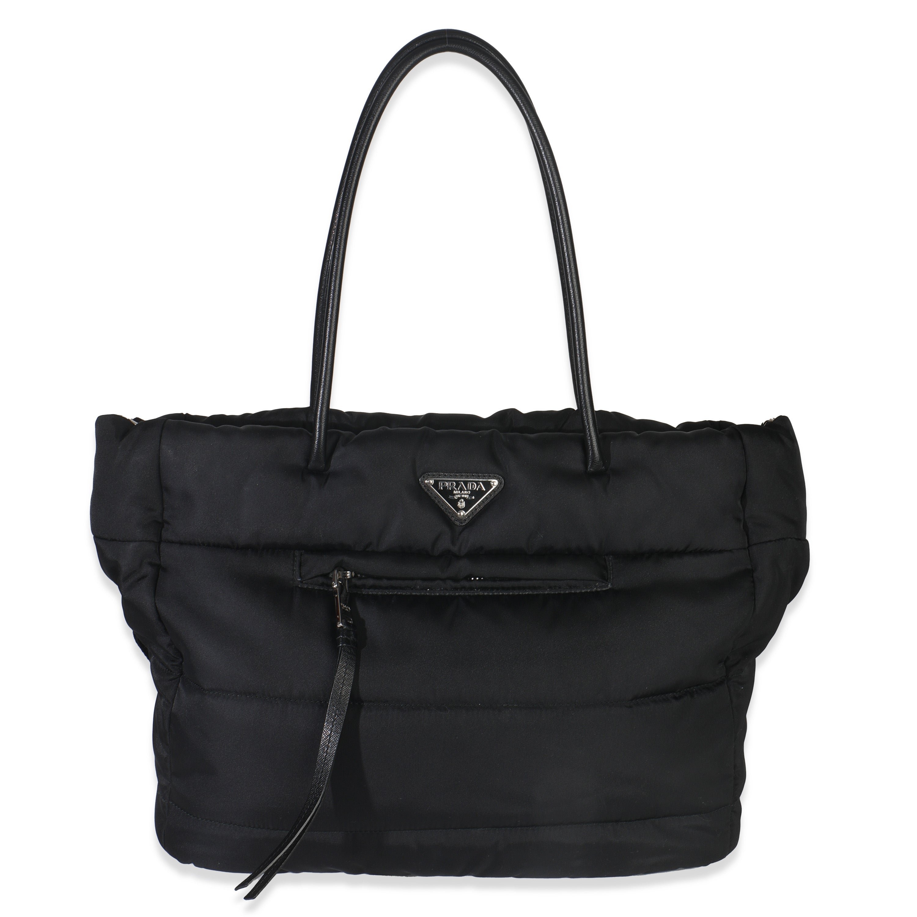 Prada Black Nylon Padded Shopper Tote Bag