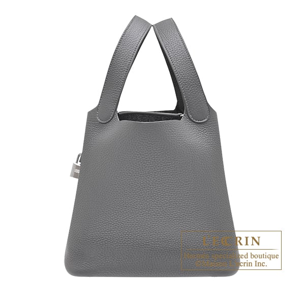 Hermes Picotin Lock bag 22/MM Ardoise Clemence leather Silver hardware