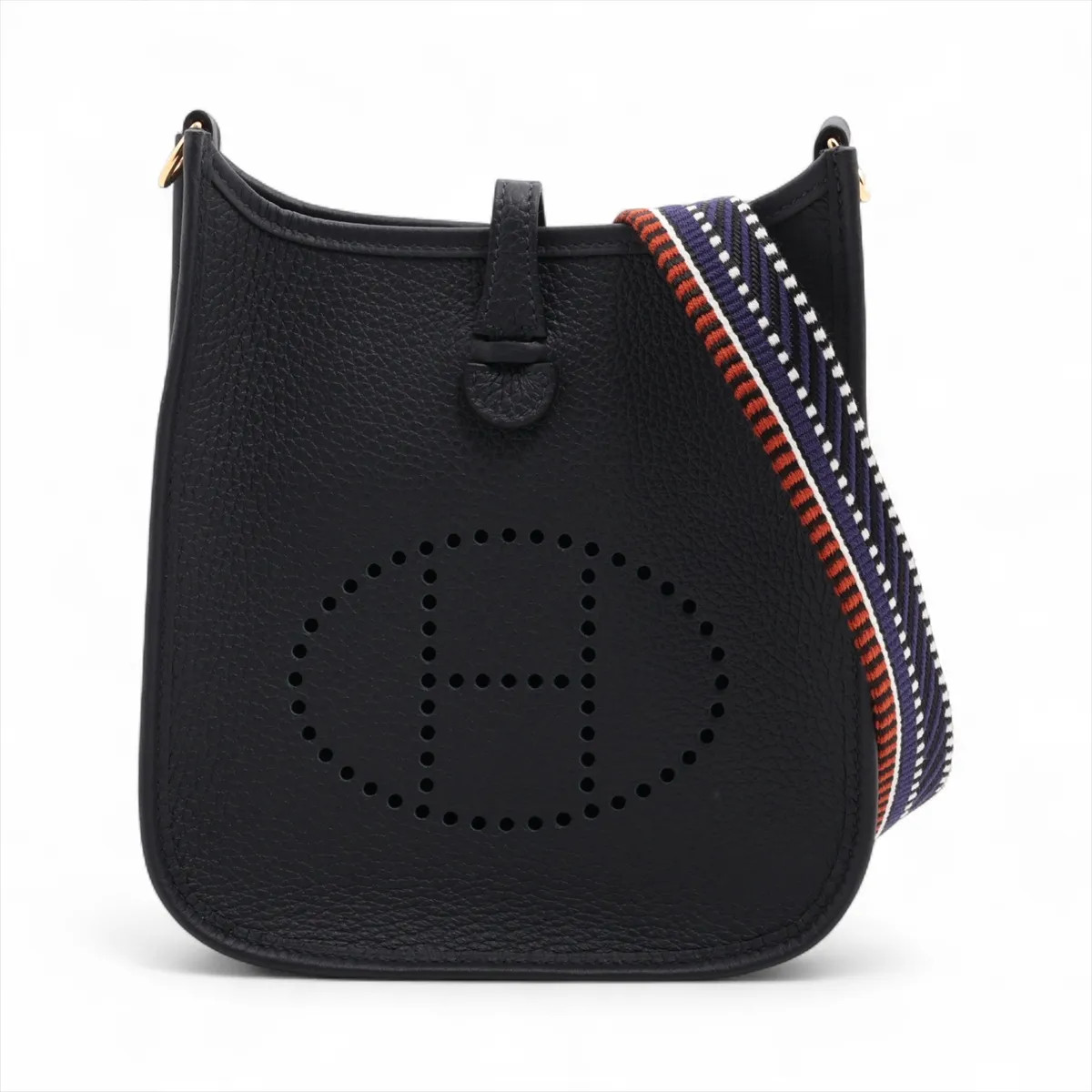 Hermès evelyn 16 TPM Amazon maxi cadrilles Taurillon Clemence Blue Indigo Rose G