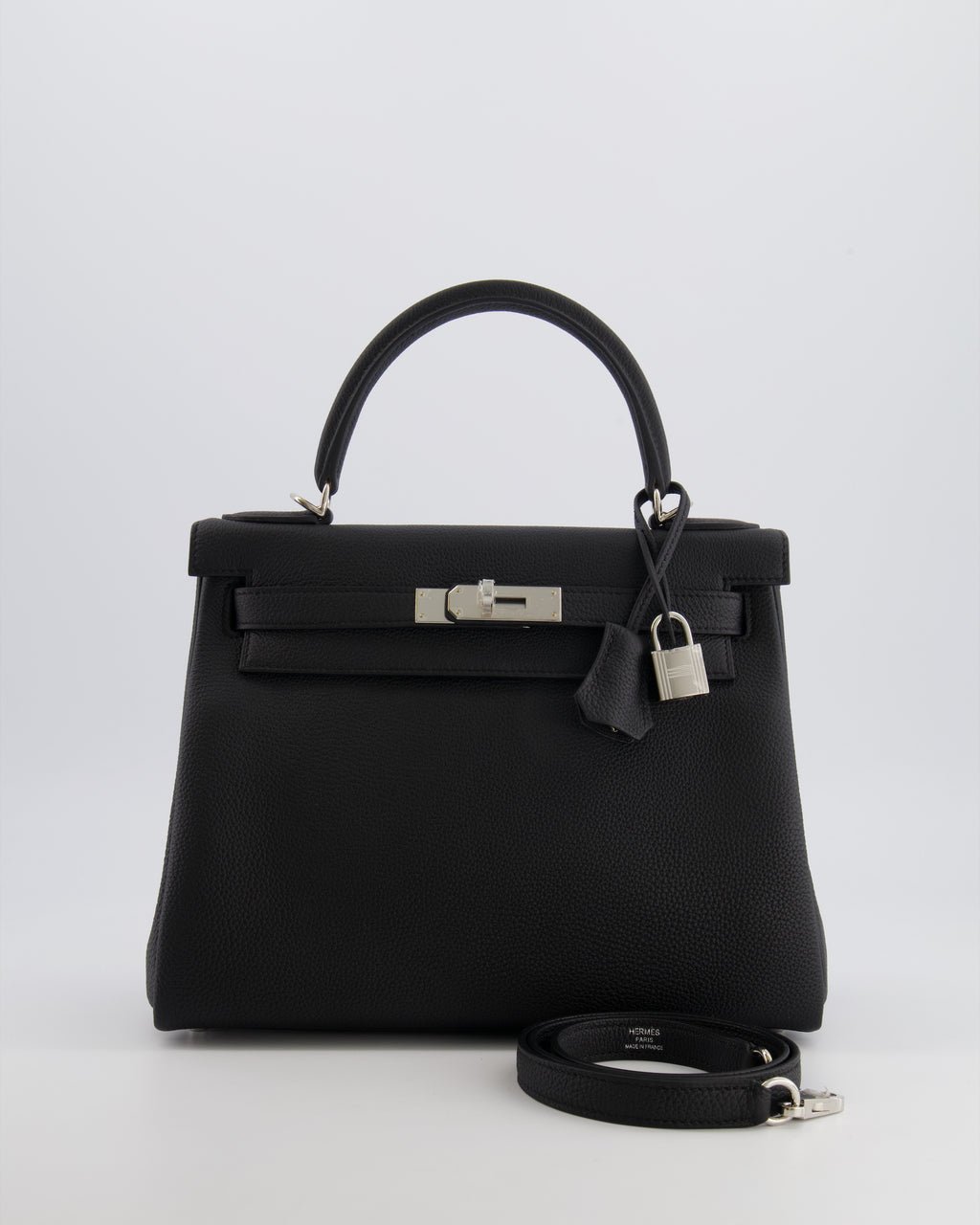 Hermès Kelly 28 Retourne Bag in Noir Togo Leather with Palladium Hardware
