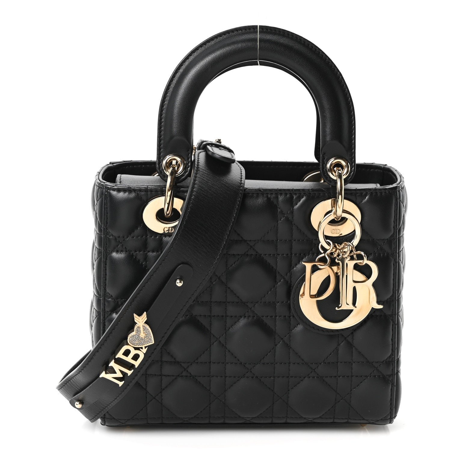 Christian Dior Lambskin Cannage Small My ABCDior Lady Dior Black
