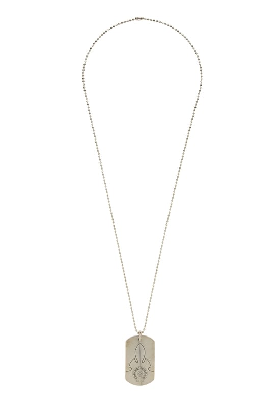Chrome Hearts Sterling Silver One World One Piece Dog Tag Chain
