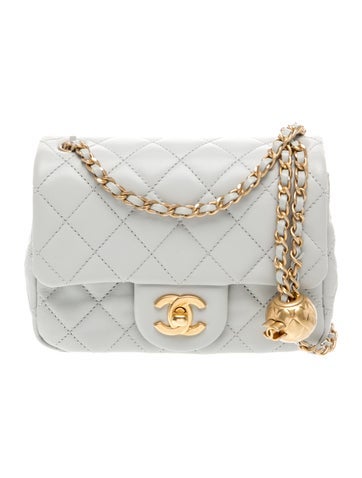 Mini Square Pearl Crush Flap Bag