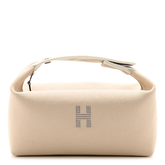 Hermes Canvas Small Bride-A-Brac Pouch Natural